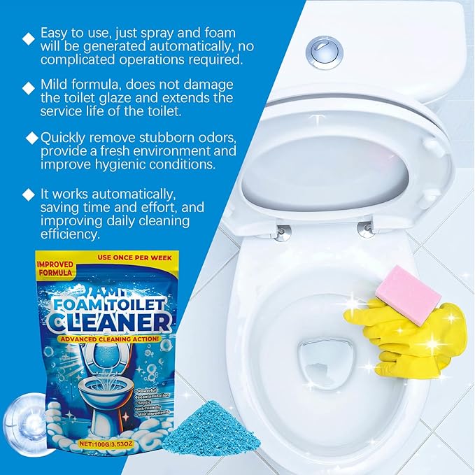 Foam Cleaner, Cleaner Decontamination Clean Household Deodorant Toilet Cleaner 3.53 OZ