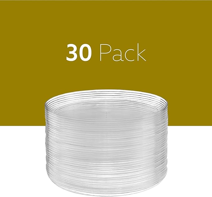 PLASTICPRO Plastic Party Plates Edge Collection Premium heavyweight Elegant Disposable Tableware Dishes (Clear, 6.3'' INCH PLATES)