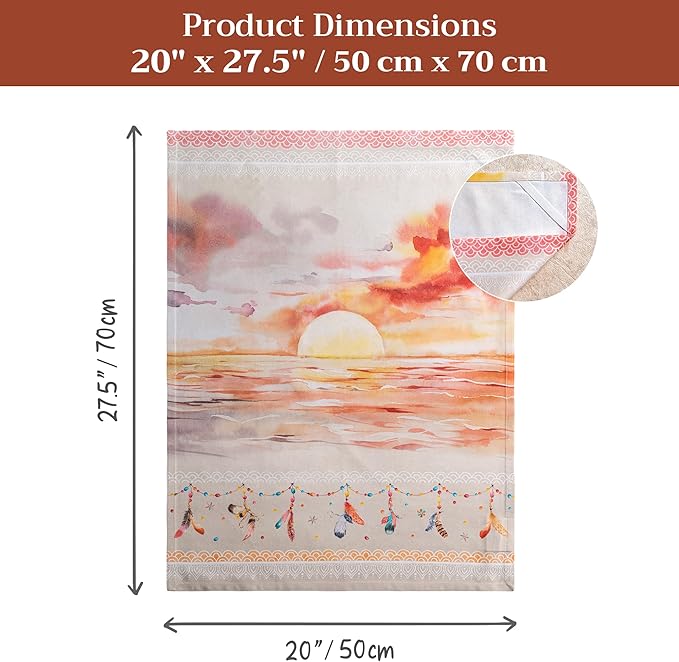 Maison d' Hermine Kitchen Towels Set of 3 100% Cotton 27.50" x 20" Reusable Cloth Tea Dish Towels Absorbent with Hanging Loop for Kitchen Farmhouse Hotel Spring Summer - Ibiza - Beige