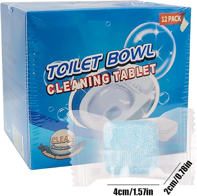 Toilet Bowl Cleaner Tablets, Toilet Tank Cleaning Formulas, Fresh Scent with Continuous Deep Cleaning System, Lightweight Hard Water and Limescale Treatmentz for Bathroom Use