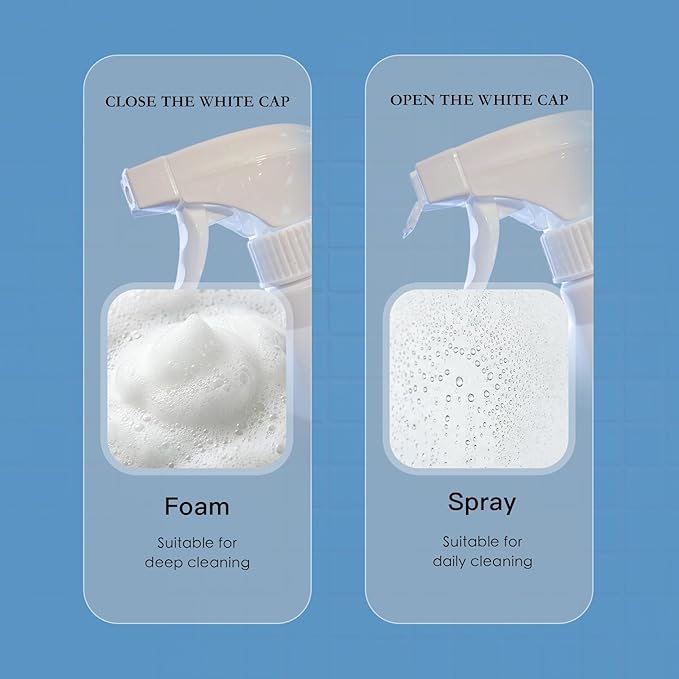 Bathroom Cleaner Foam Spray (400ml) - Spray, Wait & Scrub for Hard Water Stains, Rust & Soap Scum | Free Cleaning Brush Included (2 PACK)