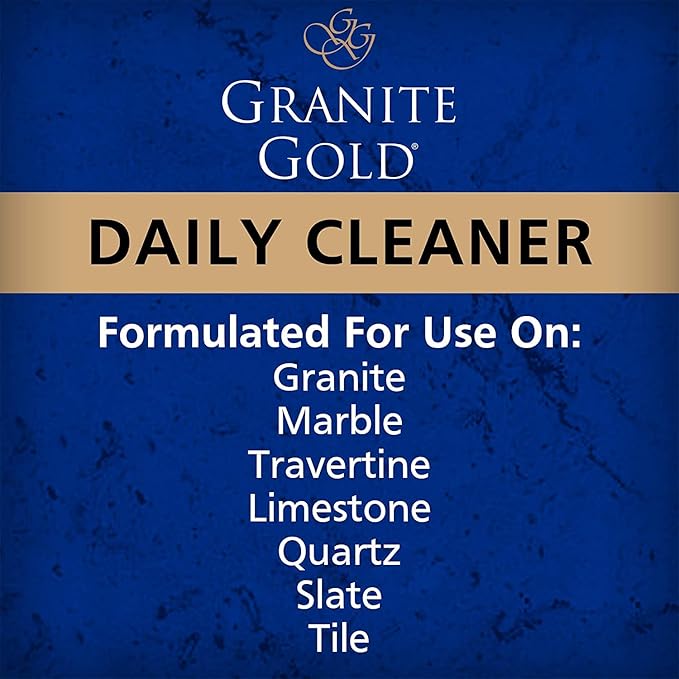 Granite Gold Daily Cleaner Spray Streak-Free Cleaning for Granite, Marble, Travertine, Quartz, Natural Stone Countertops, and Floors, 1 x 64 Fl. Oz. & 2 x 24 Fl. Oz., 3-Pack