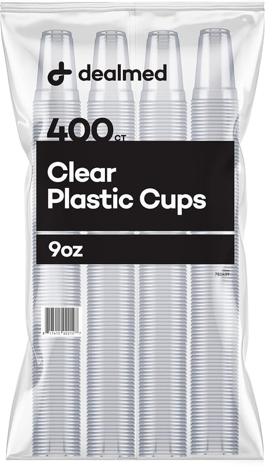 Dealmed Professional 9 oz. Disposable Plastic Cups - 100% Recyclable for Healthcare, Dental, Veterinary & Food Service Use (Pack of 400)