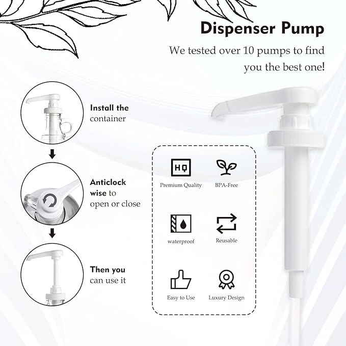 3 Pcs Glass Laundry Detergent Dispenser, Half Gallon Liquid Laundry Soap Dispenser for Laundry Room (64 oz. Each), Laundry Detergent Bottles with Pump Dispenser -Includes Labels, Funnel, Measuring Cup