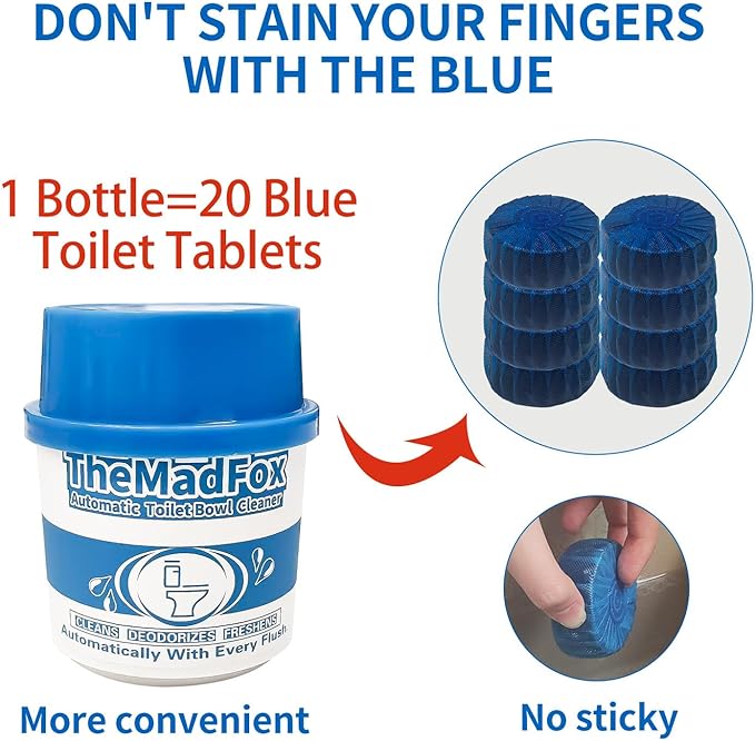 6 Pcs Probiotic Toilet Bowl Cleaner Bottle, Automatic Toilet Tank Cleaner with Enzyme-Powered Stain & Limescale Prevention, Safe for Plumbing & Septic Safe