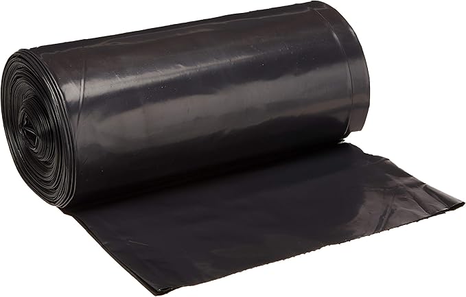 AmazonCommercial 23 Gallon SlimJim Trash Bags for Rubbermaid Receptacles, 1.1 Mil, Black, 150 Count
