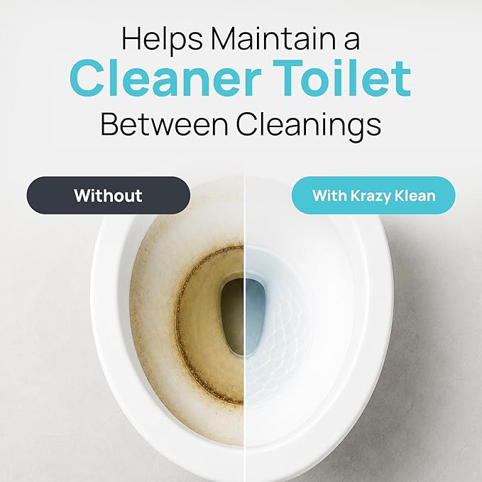 Krazy Klean Automatic Toilet Tank Cleaner - Continuous Flush Cleaning System - Helps Reduce Buildup & Stains - Easy Install, No Daily Scrubbing - 1 Count