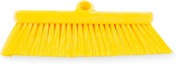SPARTA 41278EC04 Flo-Thru Plastic Wall Scrub Brush, Equipment Brush With Soft Nylex Bristles For Industrial Kitchens, Hospitals, Commercial Cleaning, 4 Inches, Yellow