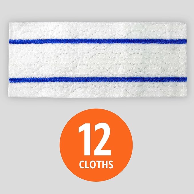 Amazon Basics Wet Mopping Cloth Refills, Floor Cleaning, Fresh Scent, 12 Count (Fits Swiffer Sweeper Mop Heads) (Pack of 2)