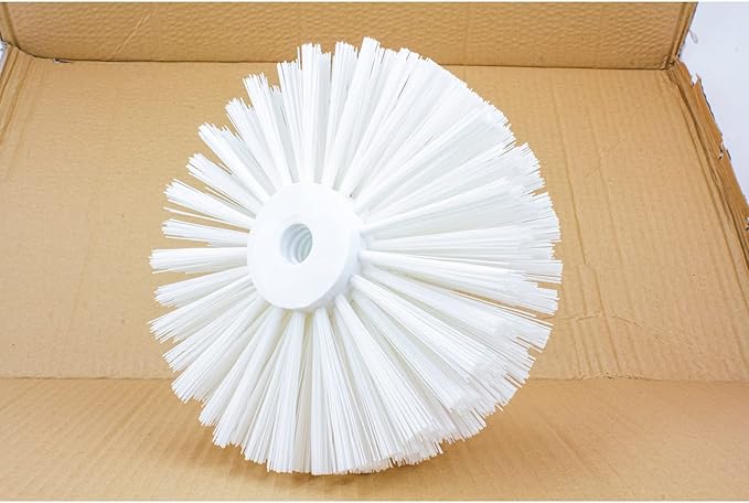 SPARTA Industrial Tank Brush Head Pipe Brush Head, Drain Brush with 3/4" Thread Hole (Handle Not Included) for Commercial Use, Plastic, 5.9 Inches, White, (Pack of 2)