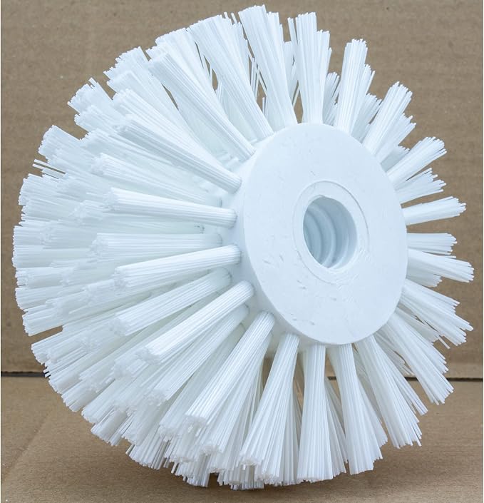 SPARTA Industrial Tank Brush Head Pipe Brush Head, Drain Brush with 3/4" Thread Hole (Handle Not Included) for Commercial Use, Plastic, 5 x 3.9 Inches, White