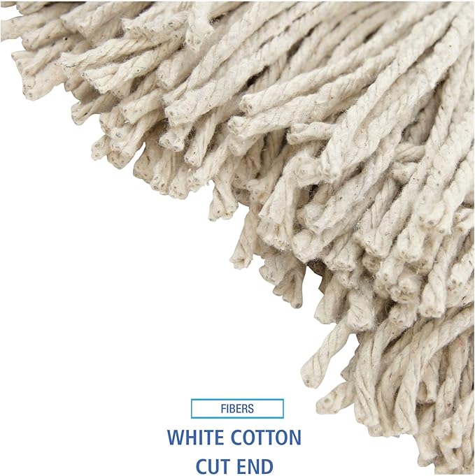 Boardwalk Premium Cut-End Wet Mop Heads, Cotton, 16oz, White, 12/Carton