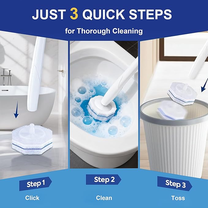 20 Count Toilet Bowl Cleaner Wand Refills Compatible with CLOROX, Disposable Toilet Brush Refills, Replacement Brush Heads for Cleaning System