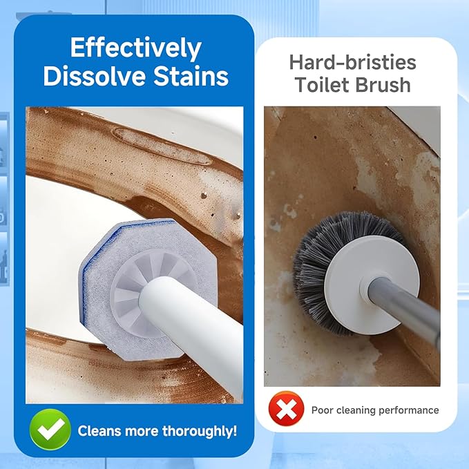 Toilet Bowl Cleaner Replacement Heads, 50 Pack, Compatible with Clorox ToiletWand, Preloaded Cleaning Pads, Snap-On Hygienic Refill