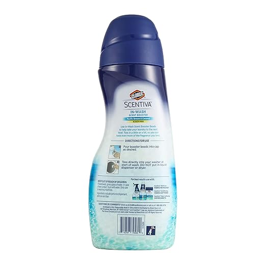 Clorox Scentiva Scent Booster Beads Laundry Freshener, Pacific Breeze and Coconut - In-Wash Fragrance Booster for Clothes, Towels, and Linens, Odor Eliminator, Long-Lasting Fresh Scent, 9.7 Oz
