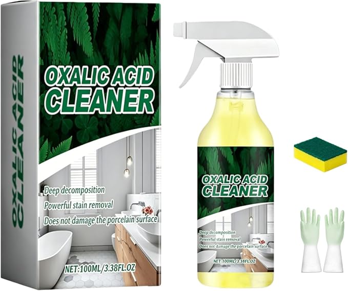 Oxalic Acid Cleaner, Oxalic Acid Powerful Stain Cleaner, Powerful Stain Removal Spray for Bathroom, Multi-Surface, Deep Cleaning, for Floor Countertop and Toilet (1pc)