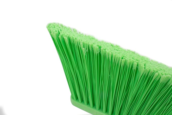 SPARTA Plastic Broom Head, Angled, Flagged for Small Debris Indoor, Outdoor, Home, Restaurant, Lobby, Office, 12 Inches, Lime