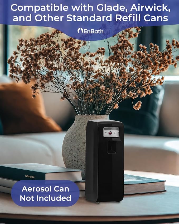 Programmable Automatic Air Freshener Spray Dispenser - Bluetooth App Controlled, Wall Mount or Standalone, Compatible with Glade & Airwick, Commercial or Home Use - IPhone (iOS) & Android Compatible