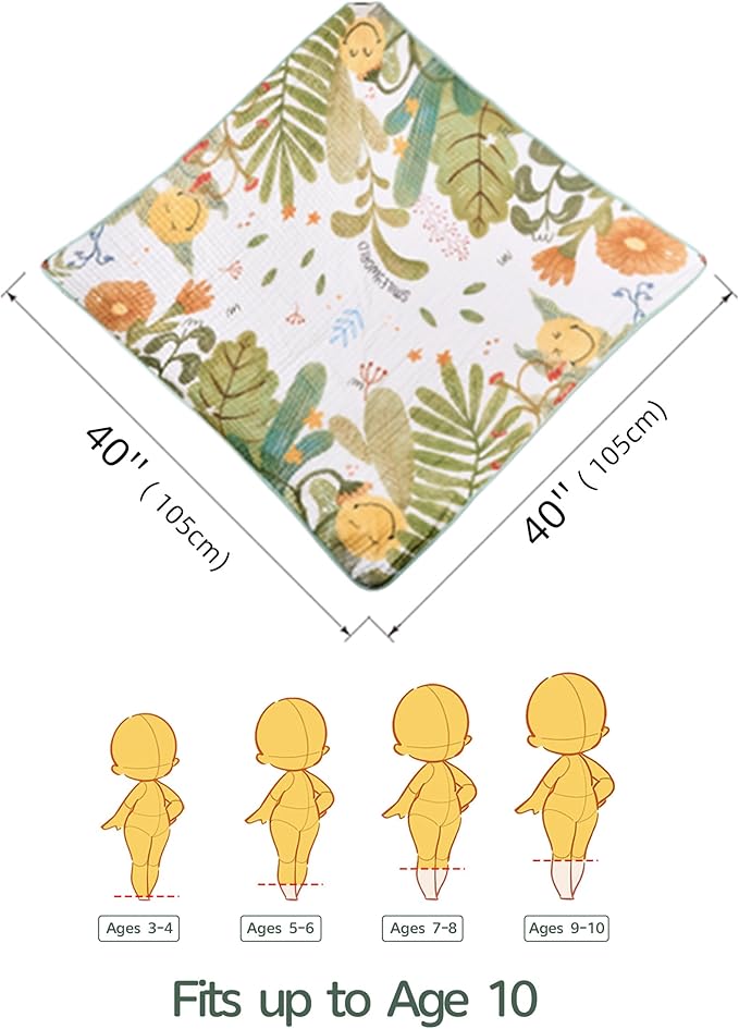 SMILEYWORLD Kids Hooded Beach Towels Poncho, 45" x 45" Large Oversized Bath Towels, 100% Cotton Toddlers Swimming Pool Towels, Absorbent Six-Layer Gauze Quick Dry Wrap for Boys Girls (Jungle Pattern)
