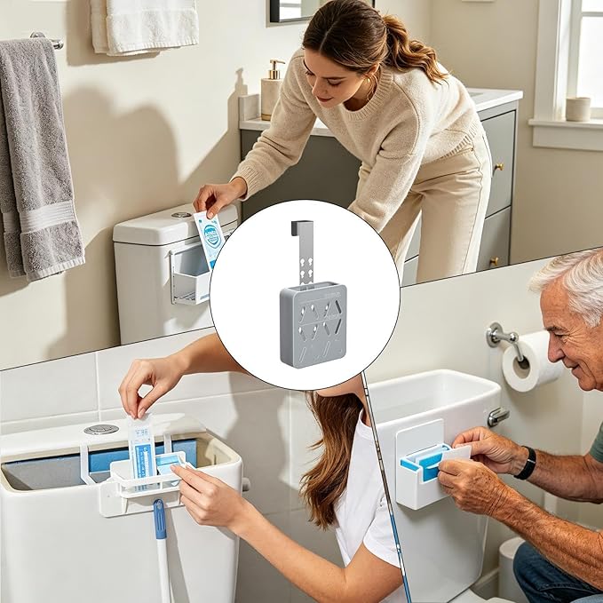 Toilet Tank Tablet Holder - Toilet Tank Cleaner Tablet Holder, Adjustable Cleaning Tabs With Hooks | Cleaning Tabs Organization, Storage Basket For Home Bathroom Apartment School Dorm Hotel