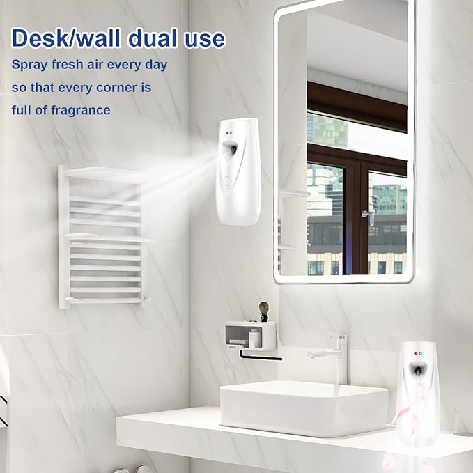 Automatic Air Freshener Spray Dispenser Free Standing or Wall Mounted Automatic Aerosol Spray Dispenser for Home, Indoor, Bathrooms, Offices, Hotels and Commercial Places (W-03)