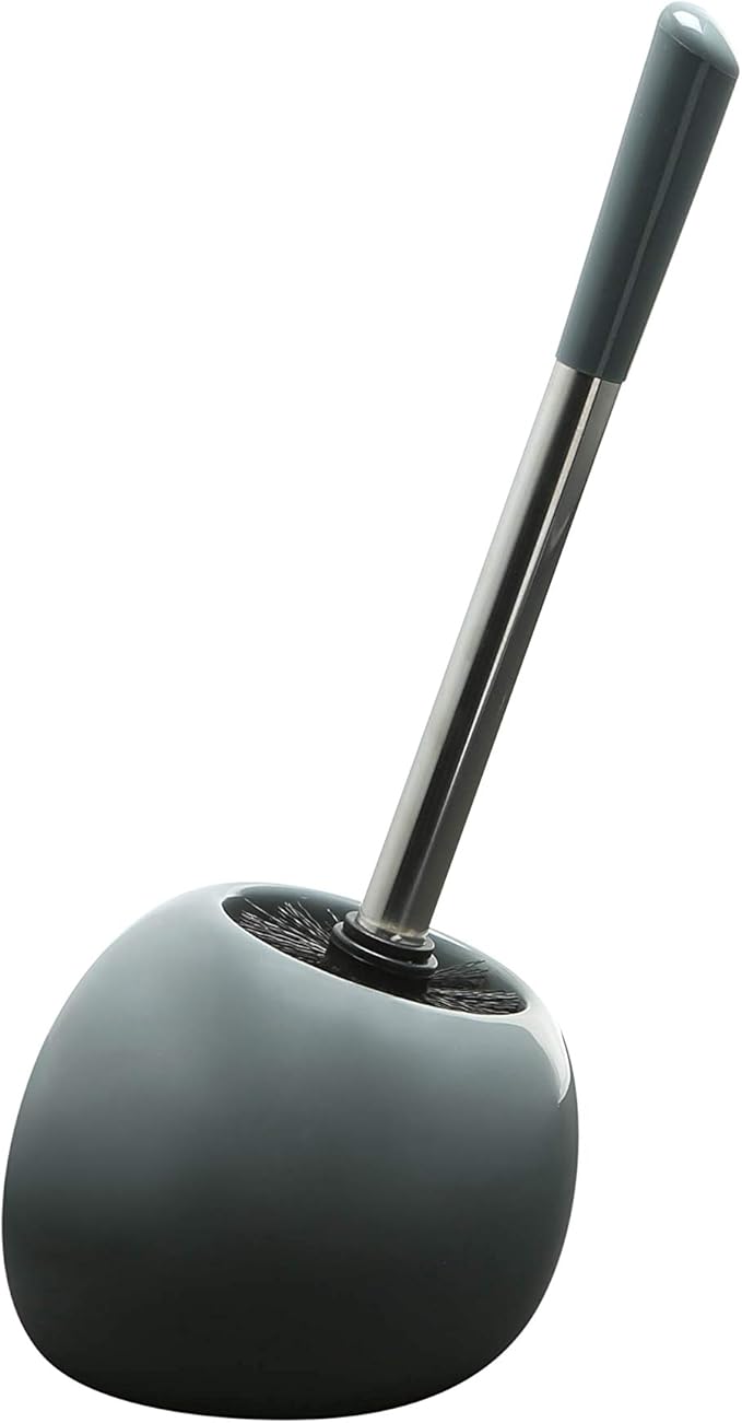 Bath Bliss Ceramic Dome Toilet Brush & Holder in Grey