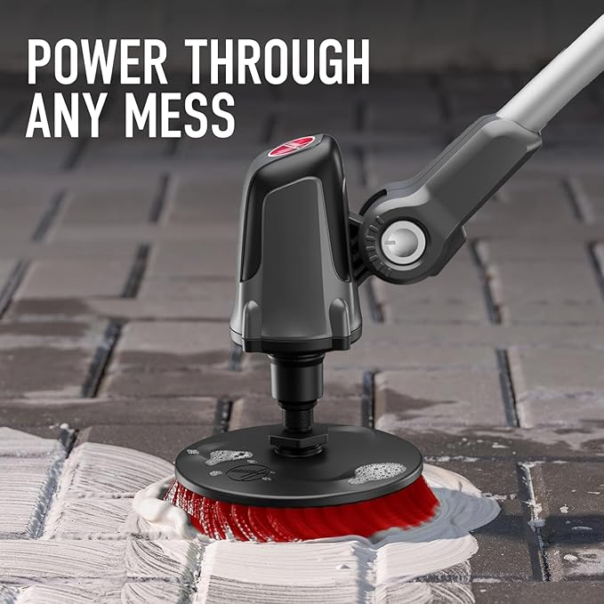 Hoover ONEPWR Telescoping Cordless Scrubber, Water Resistant, with 4-Feet Extending Cleaning Reach, BH51000V + 3-Piece Multi-Purpose Cleaning Brush Kit, AH86400