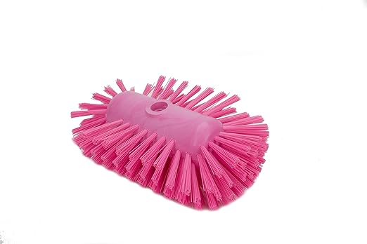 SPARTA Tank and Kettle Scrub Brush Heavy-Duty Tile Brush, Color-Coded and Handle Compatible (Sold Separately) for Optimal Access In Spacious Containers, Plastic, 5.5 X 9.5 Inches, Pink