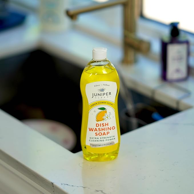 Juniper CLEAN, Dish Soap, Lemon Scent, Liquid Dish Washing Soap Squeeze Bottle 25 Fl Oz (Pack of 1)