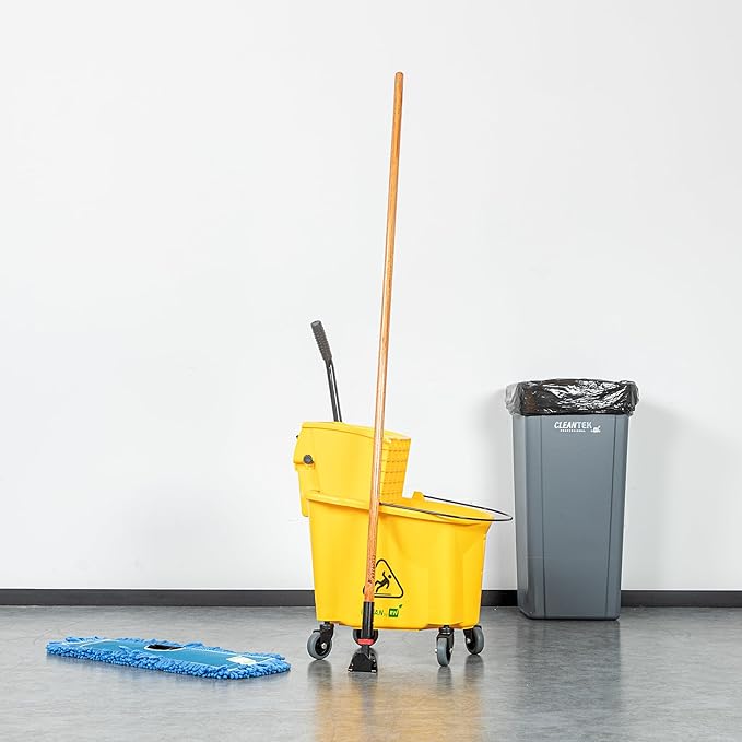 Restaurantware-HANDLE ONLY: Clean Tek Professional 63.98 Inch Dry Mop Handle, 1 Durable Mop Stick - Head And Frame Sold Separately, Ergonomic Grip, Wood, For Home Use
