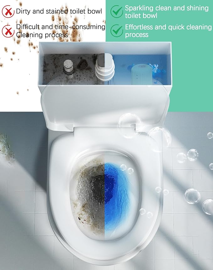 Toilet Cleaner - Hands-Free Automatic Toilet Tank Cleaner - Long-Lasting Hard Water Descaler Septic Safe & Chemical-Free for Home & Commercial Use (2)