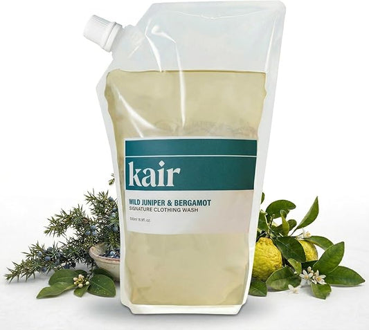 Kair Signature Clothing Wash Refill - Wild Juniper & Bergamot | Plant-Based Laundry Detergent, 16.9 Fl Oz, Vegan, Cruelty-Free, Biodegradable, Deep Cleans & Deodorizes Fabrics