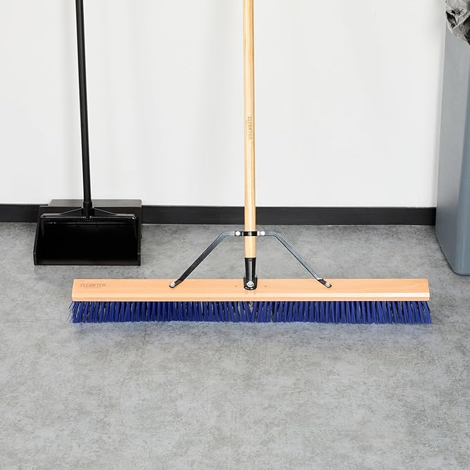 Restaurantware-BROOM HEAD ONLY: Clean Tek Professional 36-Inch Broom Head, 1 Heavy-Duty Push Cleaning Tool - Handle And Brace Sold Separately, Heavy Plastic Bristles, Wooden, Commercial Use