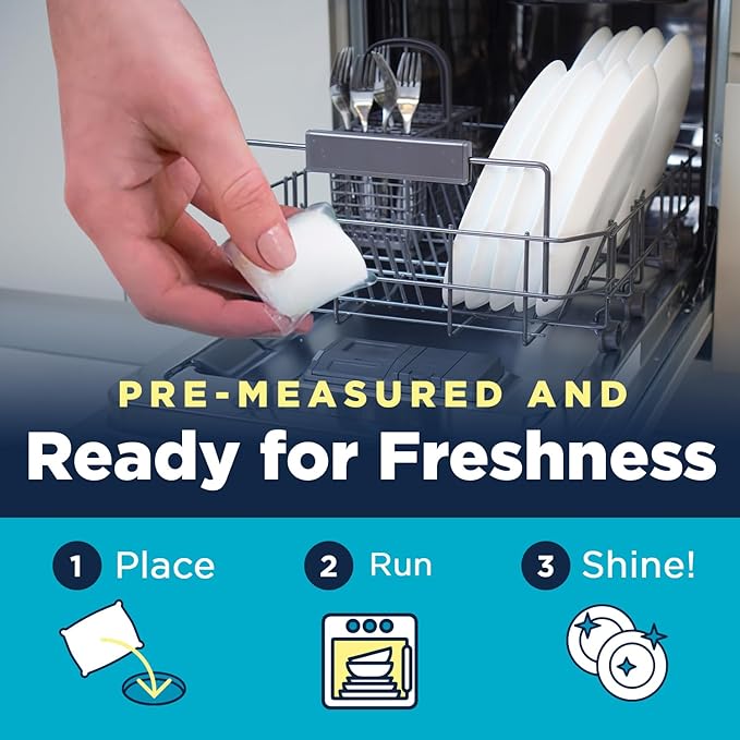 Nature Clean Non Toxic Dishwasher Detergent Pods, Plant-Based Dishwashing Pods, Non-Toxic & Unscented Dish Pods, Tough on Grease, Eco-Friendly Cleaning Power, 60 Count, Pack of 4