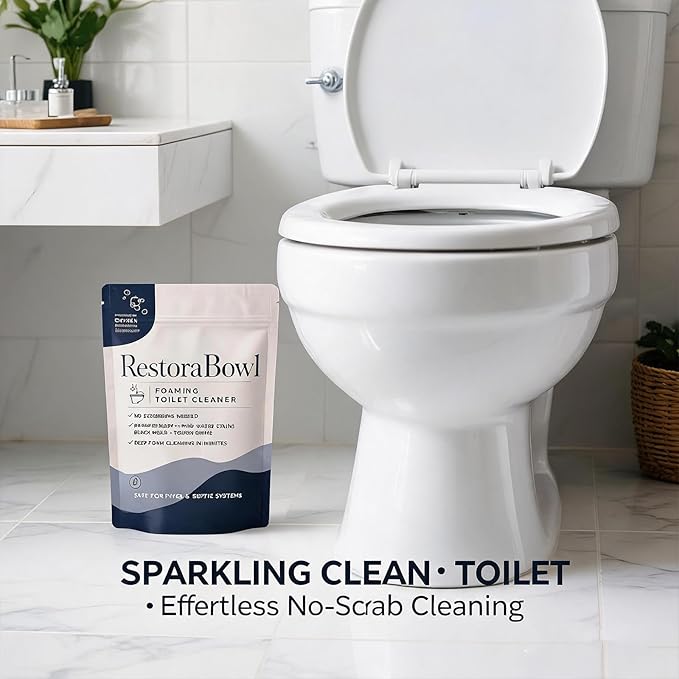 Restorabowl Foaming Toilet Cleaner, Powerful Oxygen-Foam, No Scrubbing, Not Damage the Pipes