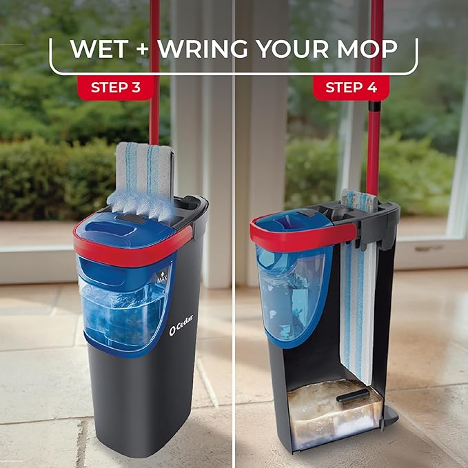 O-Cedar Pet Clean Power Pack | H2prO Flat Mop + Pet Pro Broom with Dustpan