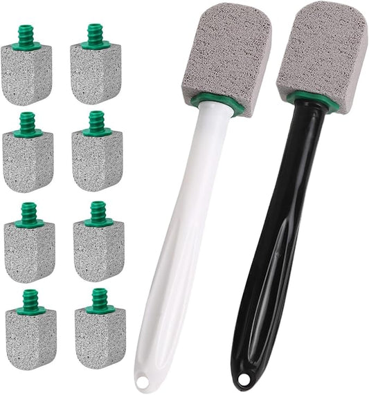 12Pcs Pumice Stone Toilet Bowl Cleaner with Plastic Handle Hard Water Stain Remover for Bathroom Cleaning Toilet Ring Removing Porcelain Sink Shower Tiles
