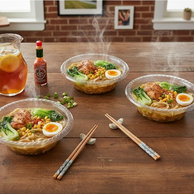 R-kay 100 Count 12 Oz Clear Plastic Bowls - Microwavable Clear Bowls - Strong Heavy Duty And Sturdy Clear Disposable Plastic Bowls.