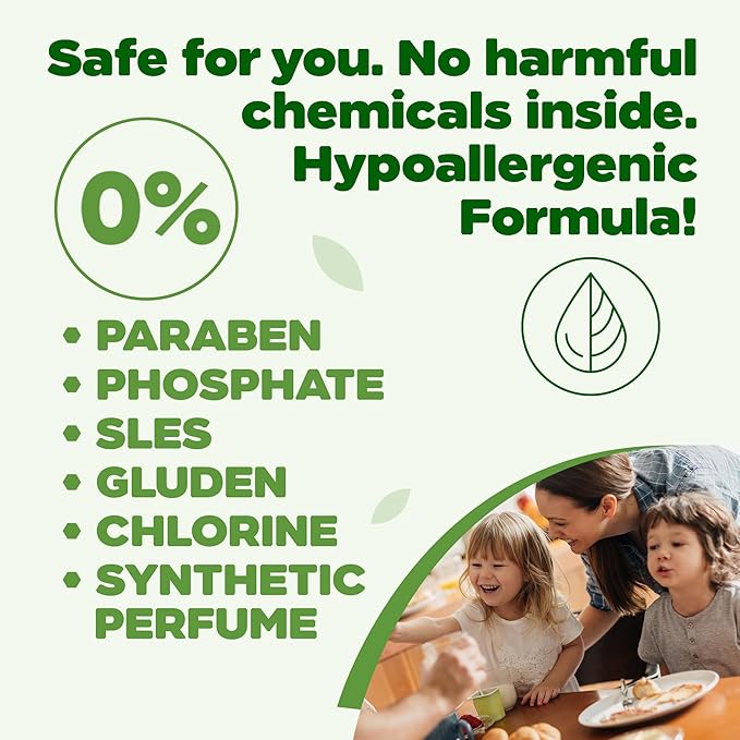 Dishwasher Detergent Gel, Plant-Based Dishwashing Liquid, Non-Toxic, Hypoallergenic, EcoCert Certified, Vegan, Streak-Free Clean, 45 Washes, 33.8 fl oz (1000 ml) - 2 Pack