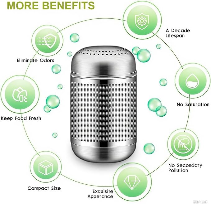 Refrigerator Deodorizer fridge odor Eliminator - Activated Carbon cotton Deodorizers for Fridge, Freezer, Room, RV, Car, Closet, Shoe Cabinets and More