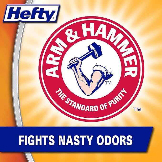 Hefty Small Trash Bags, Flap Tie, Lavender & Sweet Vanilla Scent, 4 Gallon, 26 Count