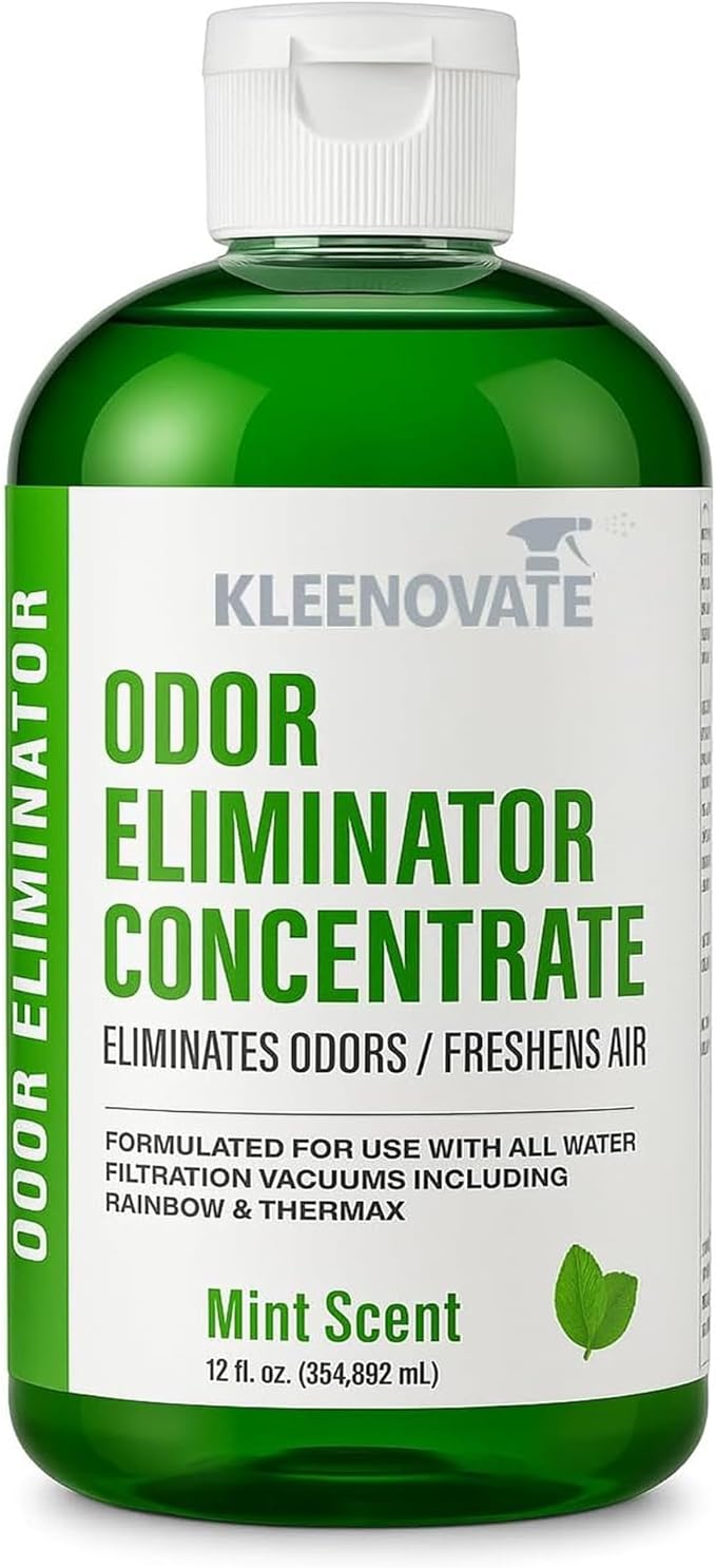 Odor Eliminator Air Freshener & Deodorizer Concentrate, Compatible for Rainbow, Sirena, Thermax, Prolux - Biodegradable Formula for Spraying & Water Based Vacuums - 12 fl oz. (Mint)