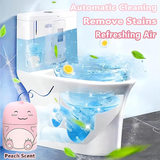 Toilet Bowl Cleaner Bottle Krazy Klean Pro Toilet Cleaning Tank Cleaner Pink Cute Dinosaur The Works Tank Bowl Cleaner Easy to Use Leaving Looking Fresh-Peach Scent