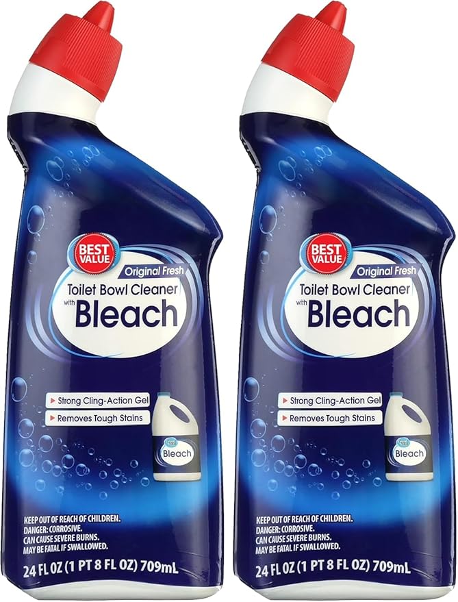 Toilet Bowl Cleaner Fresh Scent 24 Fl Oz (Pack of 2) Powerful Stain Remover Deep Clean Formula Limescale Rust Eliminator Deodorizing Bathroom Cleaner Septic Safe Toilet Cleaner