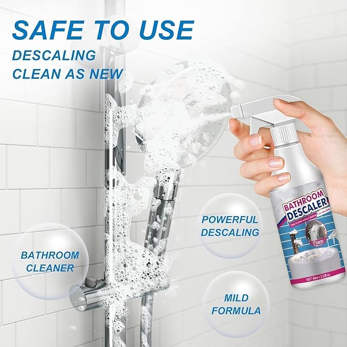 2025 New Bathroom Descaler Foam Cleaner, All Purpose Rinse Cleaning Foams Spray, Stubborn Stains Cleaner, Suitable for Faucets Bathtubs Tiles Glass (2pcs)