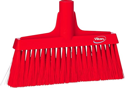 Vikan 31044 Broom,Lobby,Soft/Stiff,10.25",PP/PET,Red