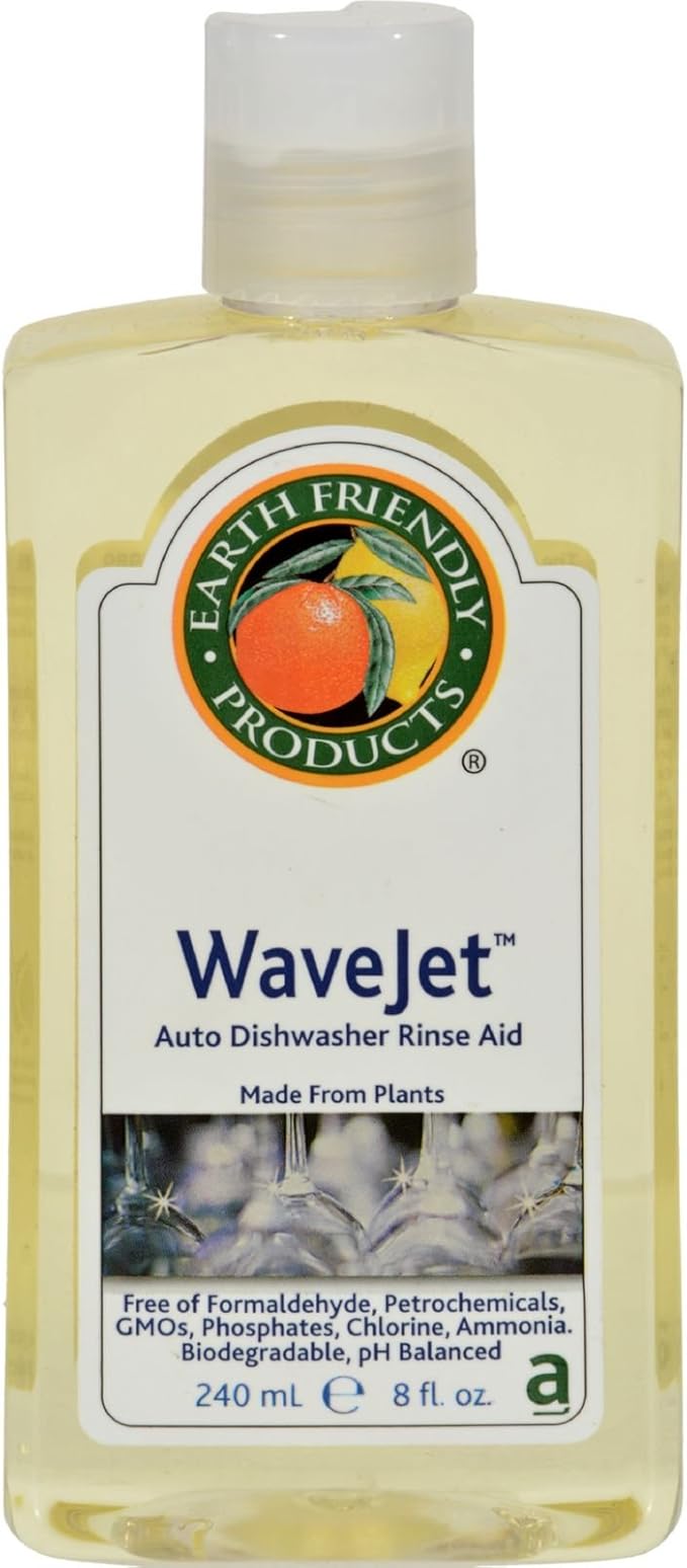 Earth Friendly Wave Jet Auto Dishwasher Rinse Aid - Made from Plant - 8 fl oz (Pack of 4)