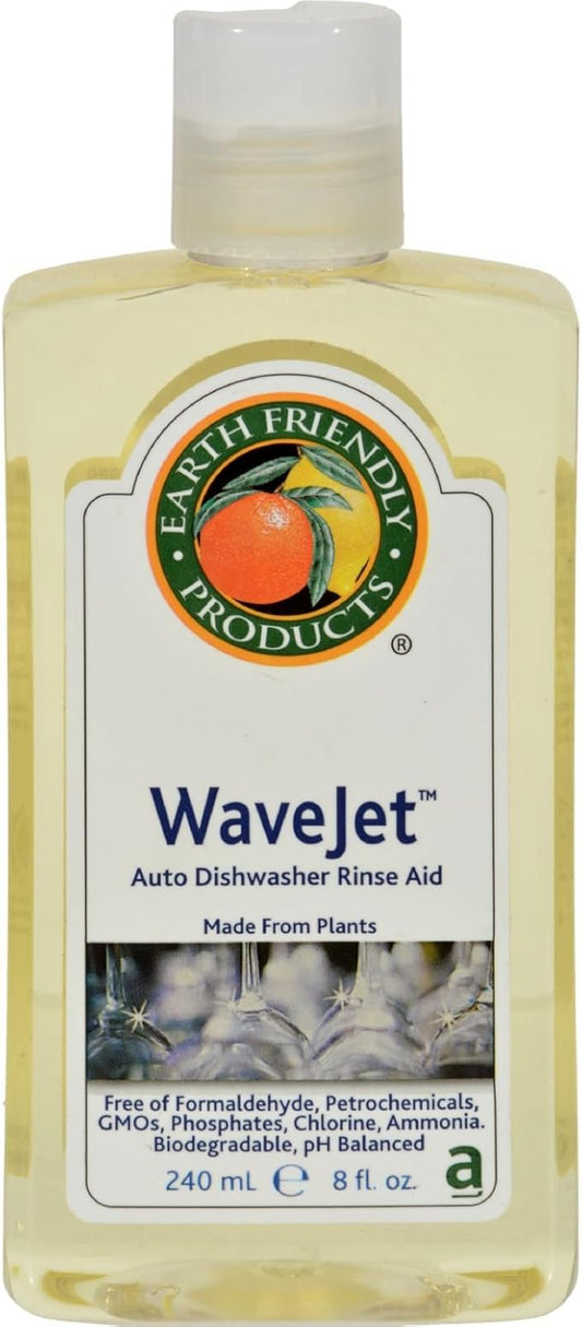 Earth Friendly Wave Jet Auto Dishwasher Rinse Aid - Made from Plant - 8 fl oz (Pack of 4)