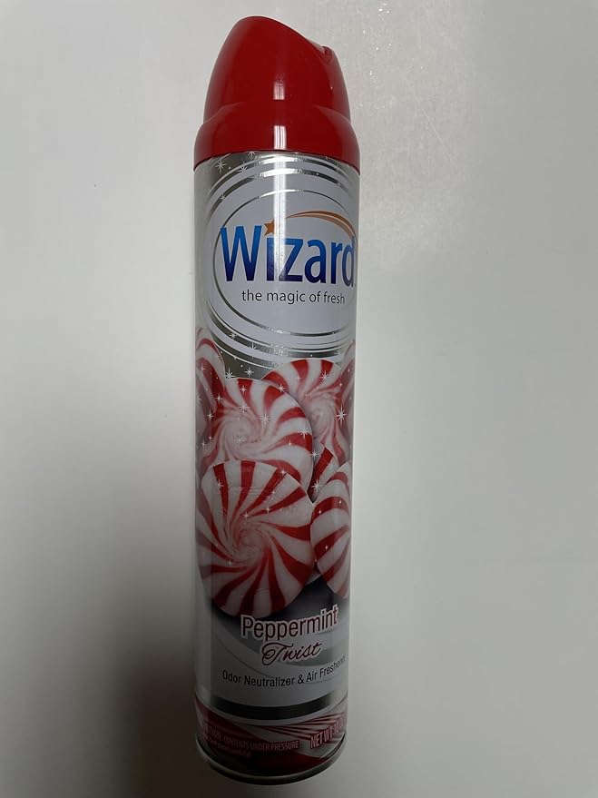 Wizard The Magic of Fresh | Odor Neutralizer & Air Freshener - 10 Oz. Peppermint twist (Pack of 4) (Packaging May Vary)