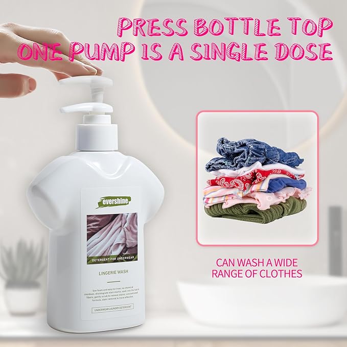 Lingerie Detergent - Double Concentrated, Lady Scented, Delicate Underwear Cleaning Liquid - 10.14 Fl Oz (1,Jasmine)